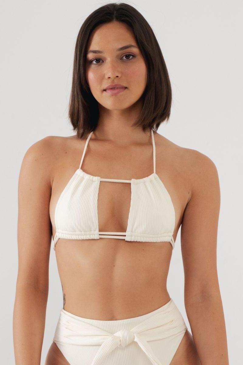Cream Rib Brasil Bikini Top