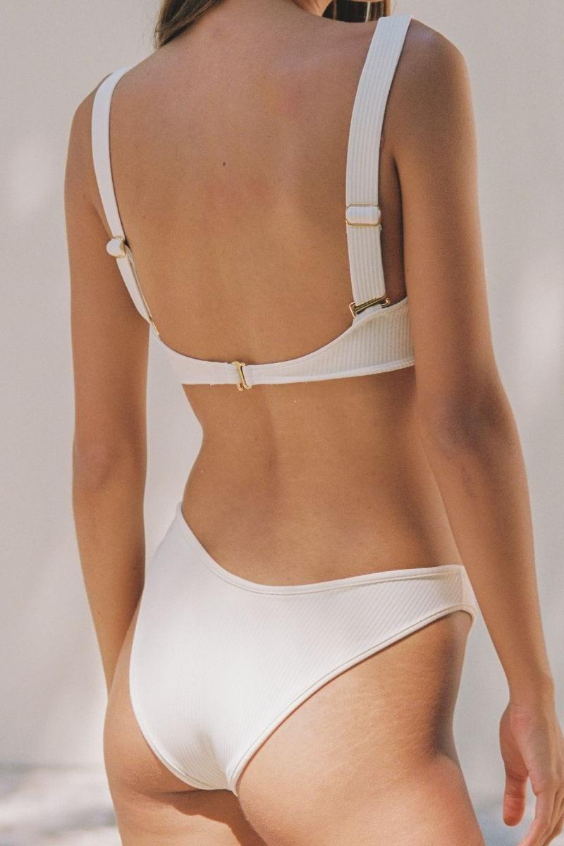 Cream Rib Bustier Bikini Top