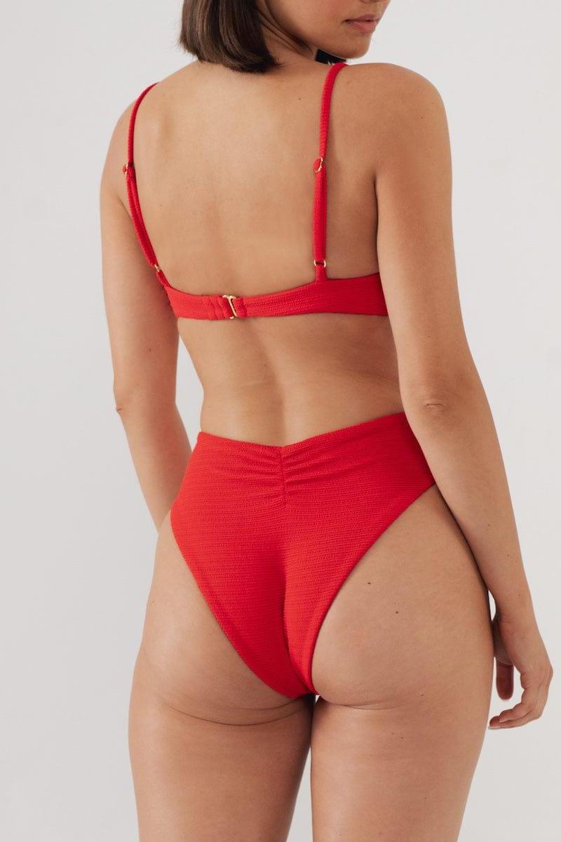 Crimson Micro Scrunch Dainty Bikini Top