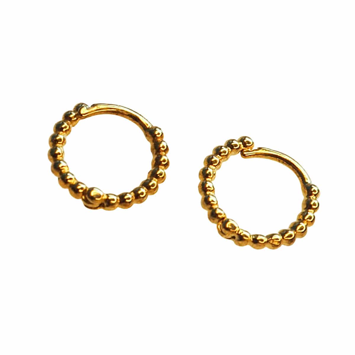 Mini Continuous Beaded Huggies (Gold)