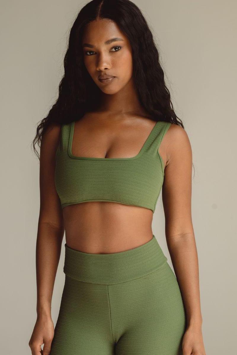 Olive Micro Scrunch Allie Bikini Top