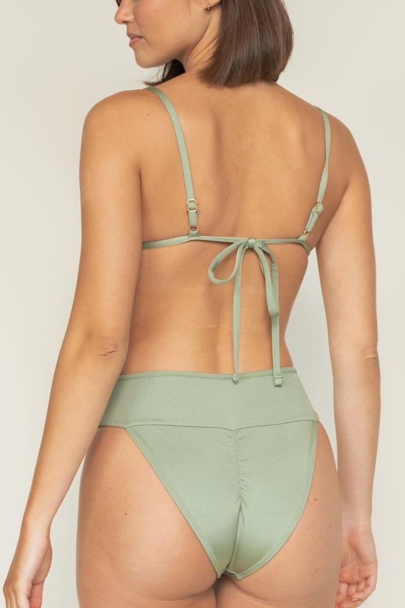 Sage Green Rib Tamarindo Binded Bikini Bottom