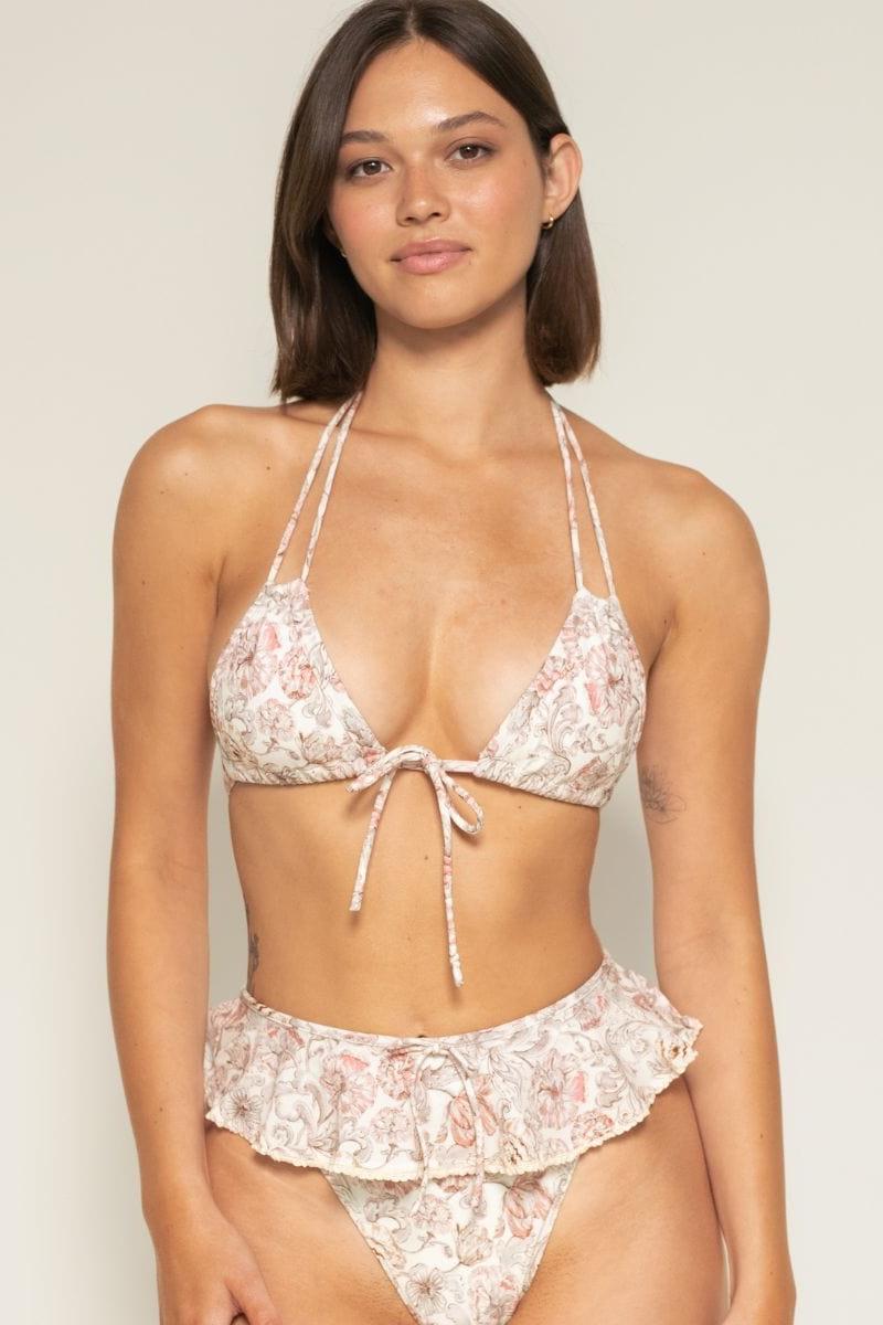 Venecia Floral Euro Bow Bikini Top