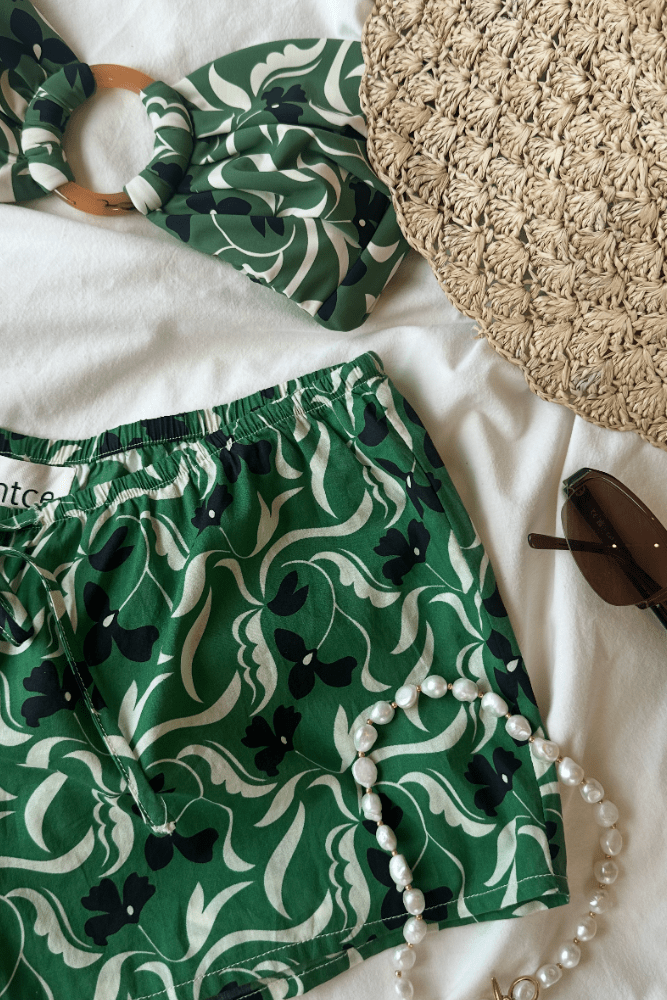 Veronica Floral Low-Rise Drawstring Short